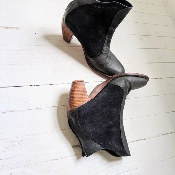 8.5 half leather half suede boots - Picture 1 of 4